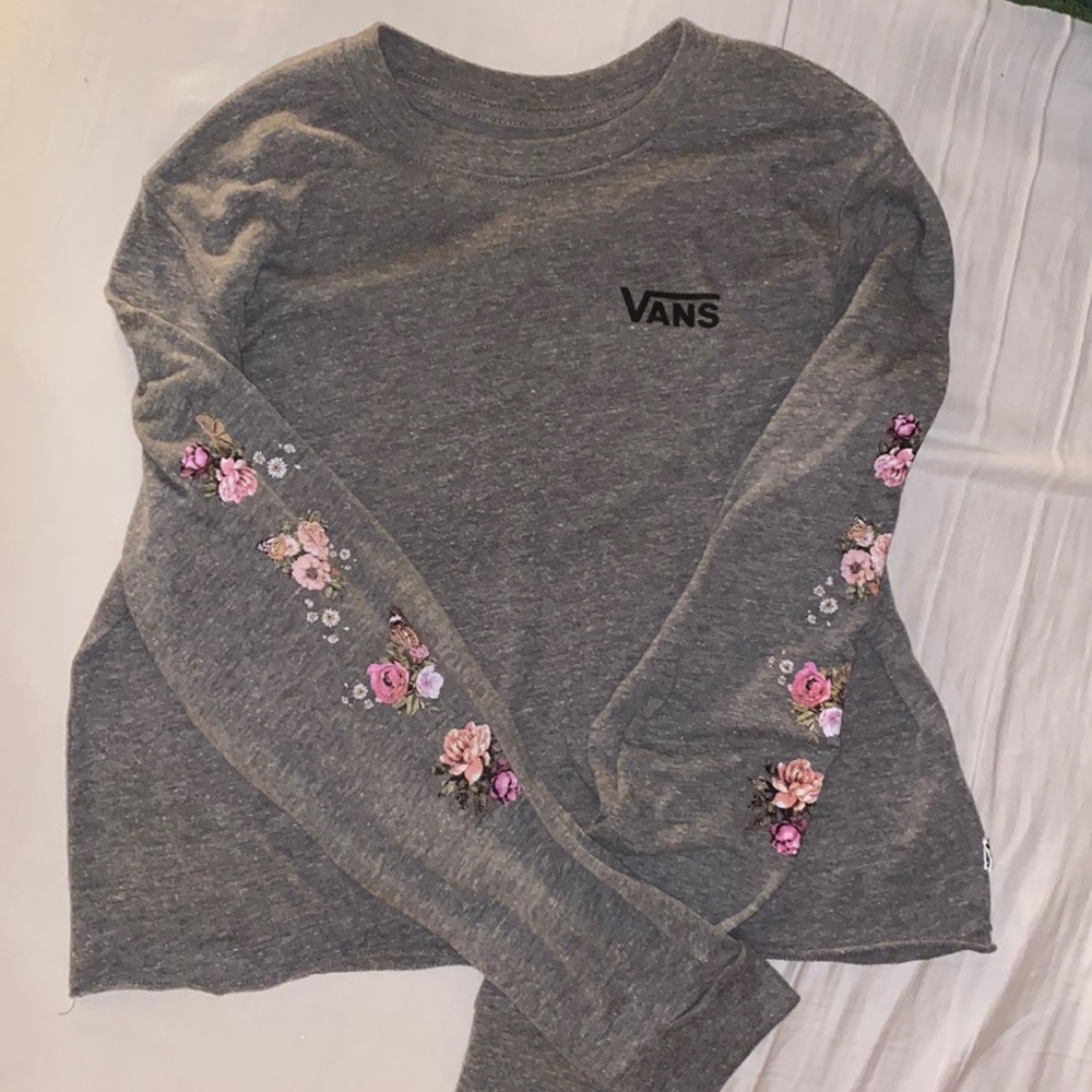 XL Vans Grey Longsleeve Crop Top